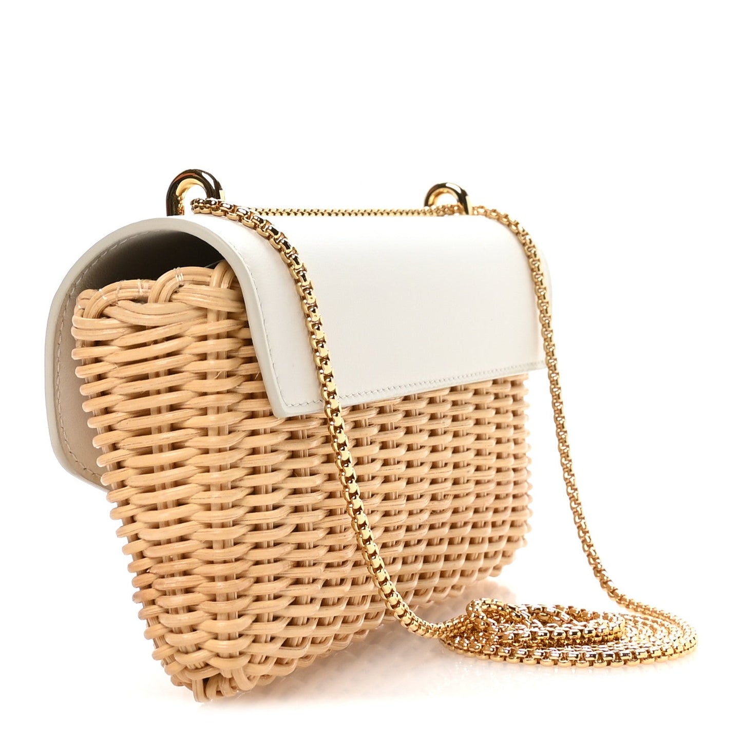 Midollino City Calfskin Mini Bag Naturale White