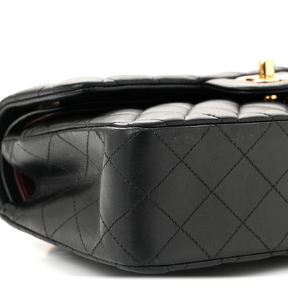 Lambskin Quilted Small Double Flap Black