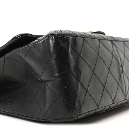 Aged Calfskin Quilted 2.55 Reissue 227 Flap Black