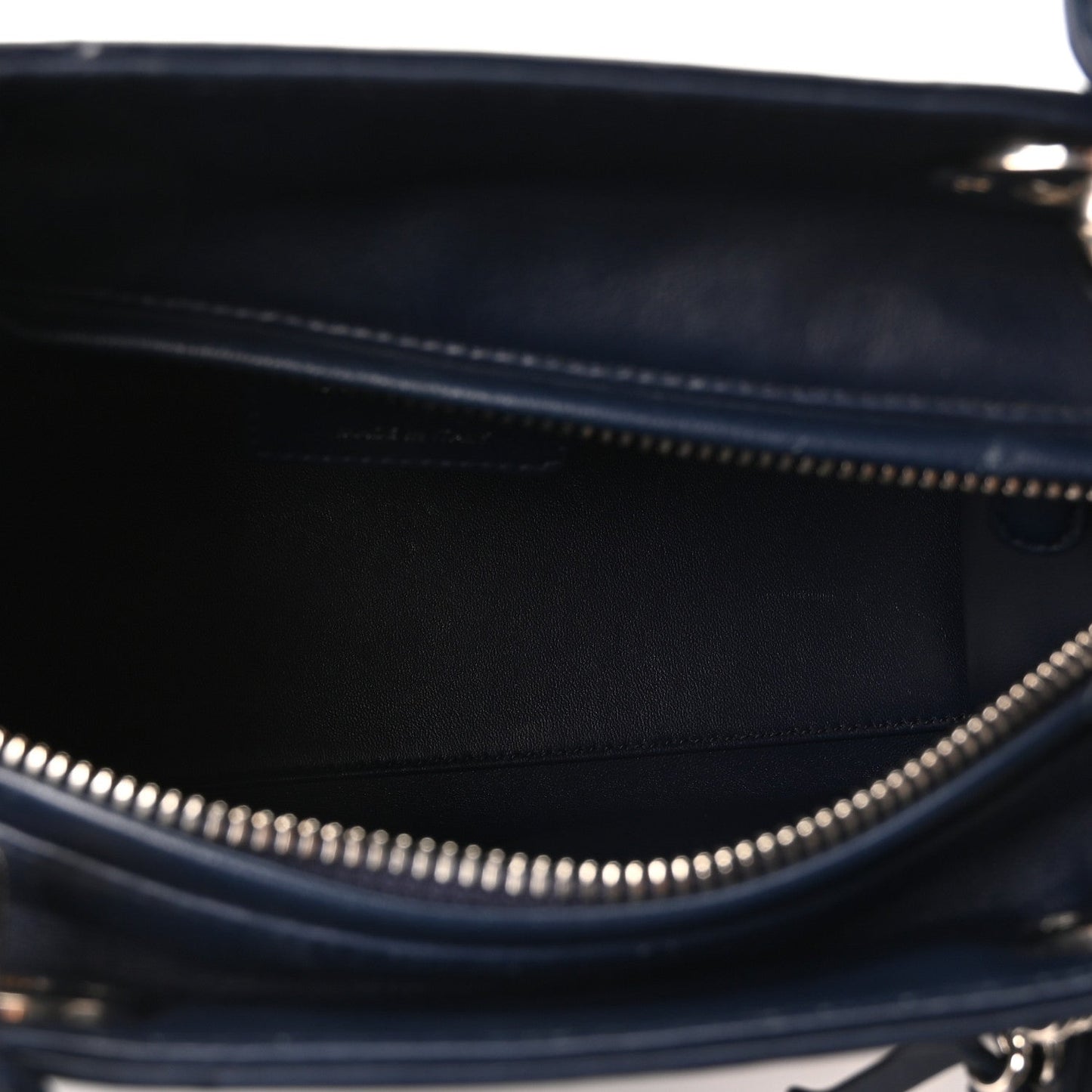 Calfskin Floral Print Medium Lady Dior Navy Blue Multicolor