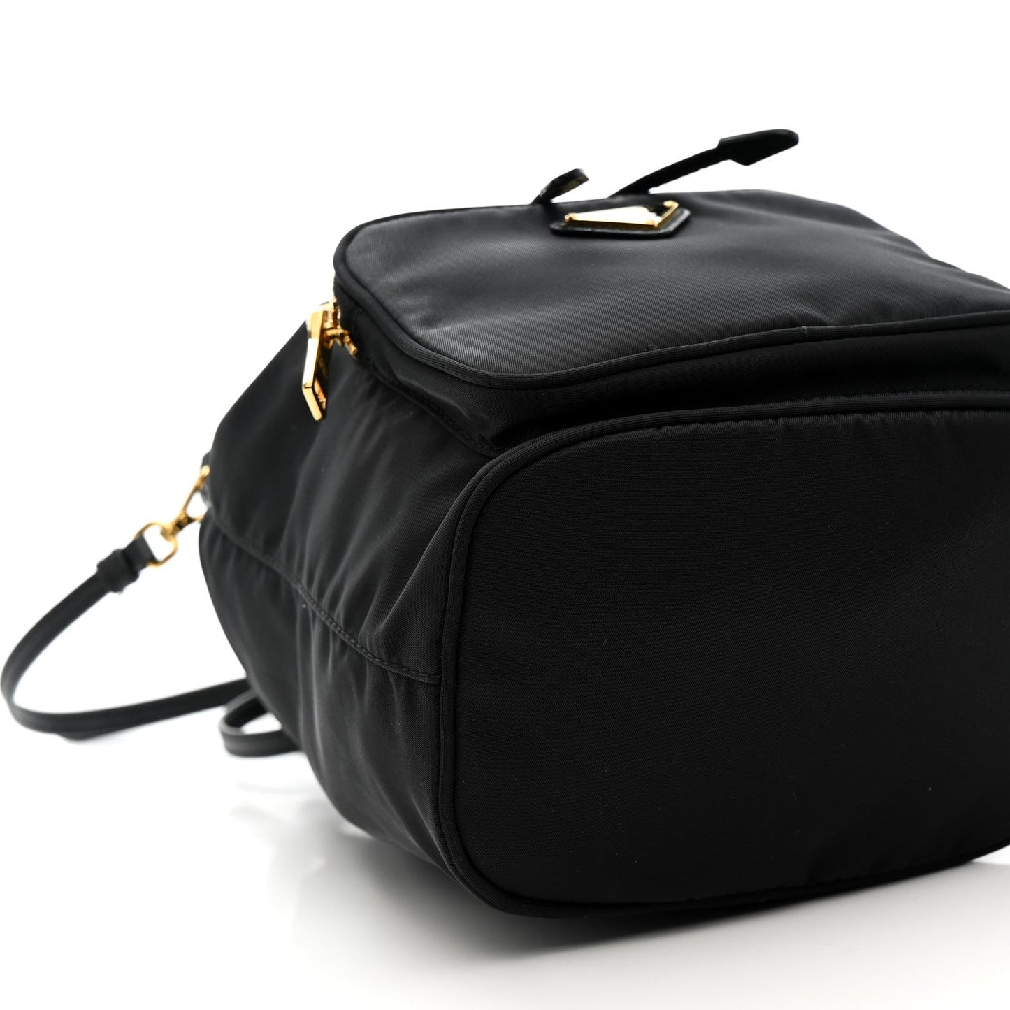 Saffiano Tessuto Nylon Mini Bucket Crossbody Bag Black
