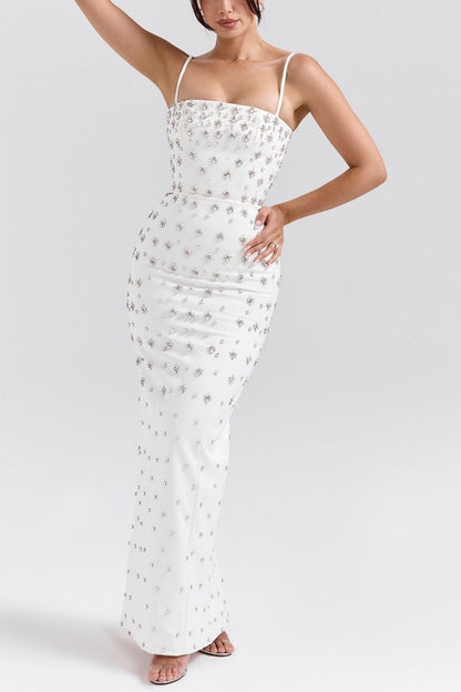formaldressy-Ivory white mid-length satin exquisite beaded prom dress wedding dress evening dress gh5744