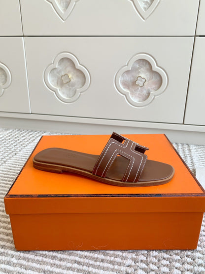 HM Oran Sandal Brown Sheepskin 291396