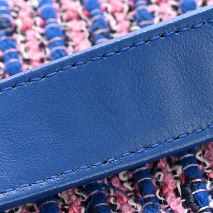 Tweed Quilted Chanel 19 Wallet On Chain WOC Blue Pink