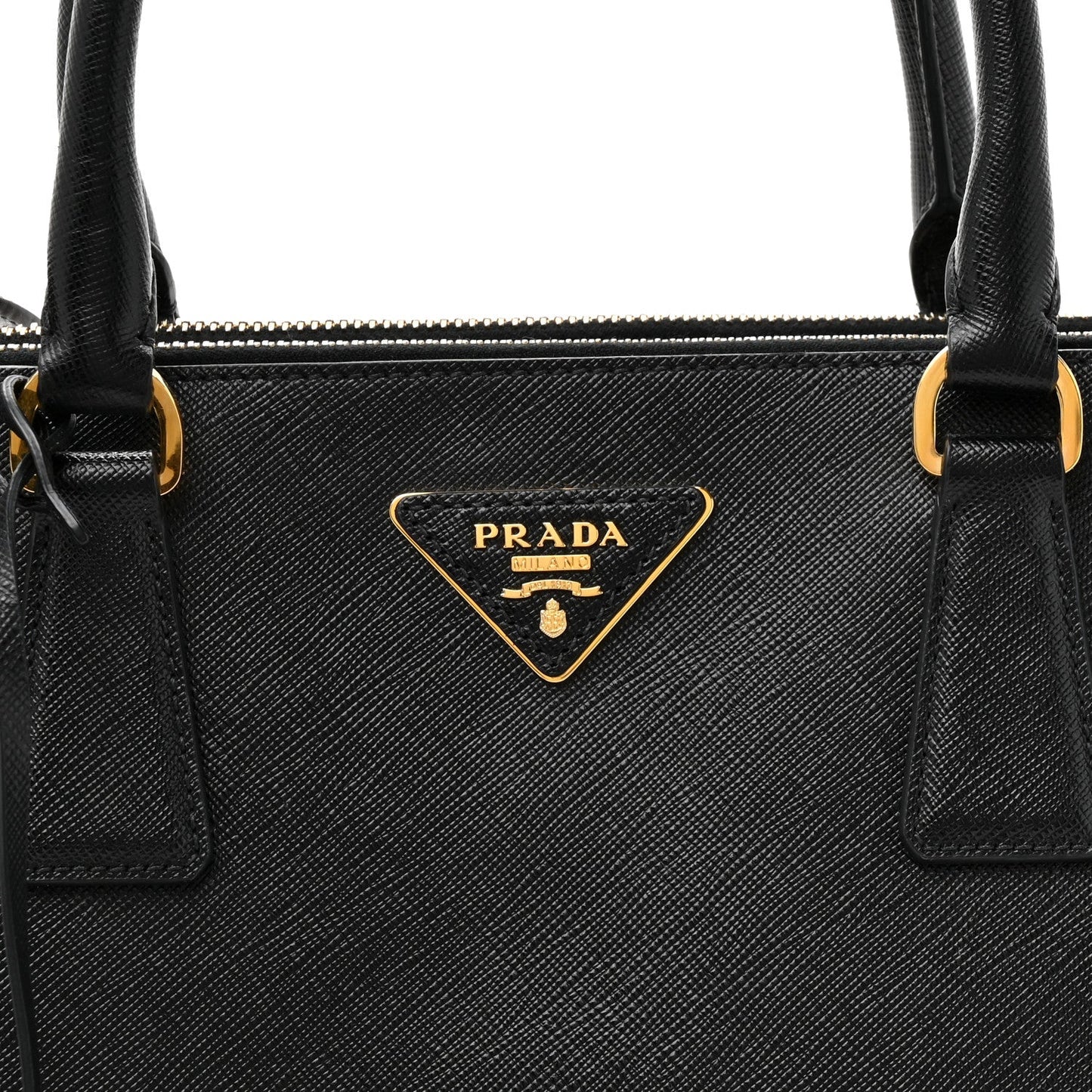 Saffiano Medium Galleria Double Zip Tote Black