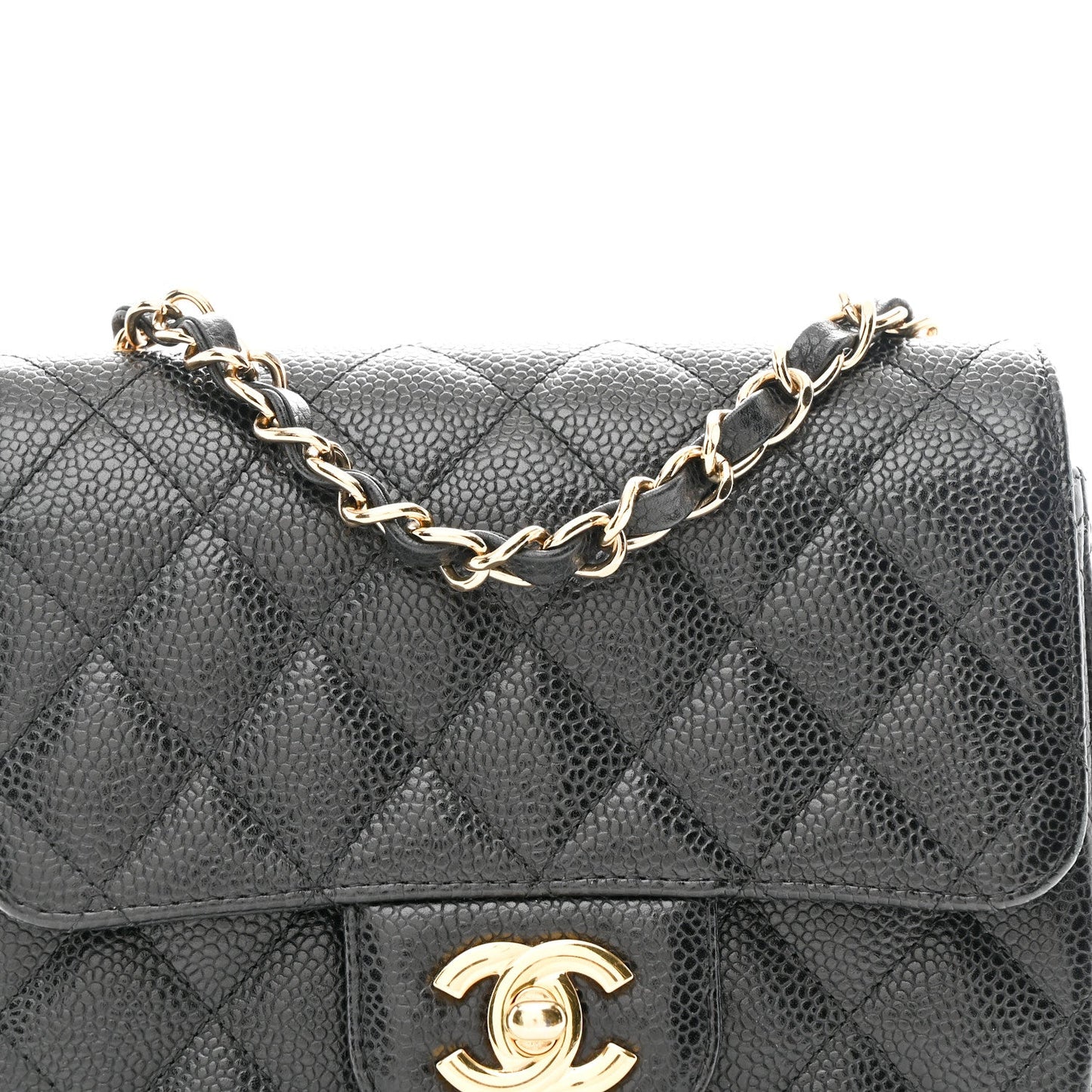 Caviar Quilted Mini Square Flap Black