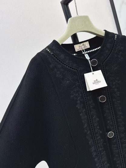 HM Couture Embroidered Cashmere  Long Coat