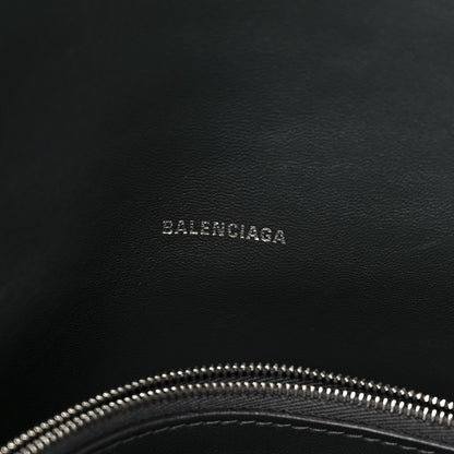 Metallic Crushed Calfskin Large Crush Chain Bag Steel Grey
