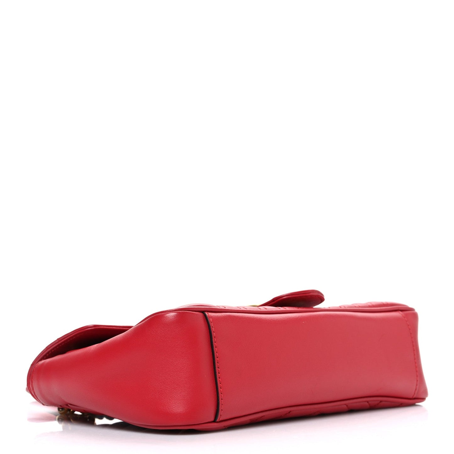 Calfskin Matelasse Small GG Marmont Shoulder Bag Hibiscus Red