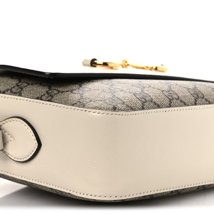 GG Supreme Monogram Small Horsebit 1955 Shoulder Bag Beige Mystic White