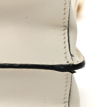 City Calf Raffia Saffiano Cahier Bag Naturale White