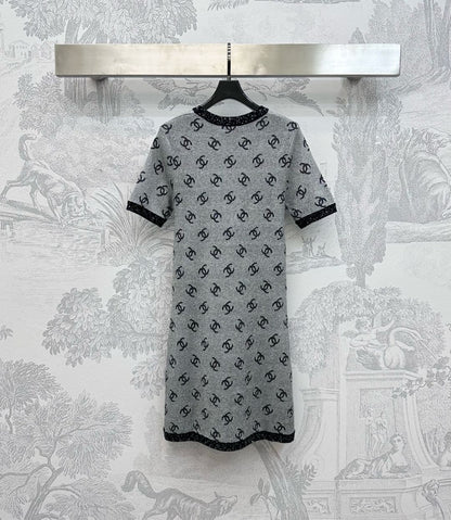CHANEL KNIT SEQUIN SHORT SLEEVE DRESS STYLE 275