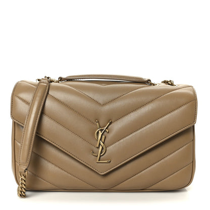 Lambskin Chevron Quilted Medium LouLou Natural Tan