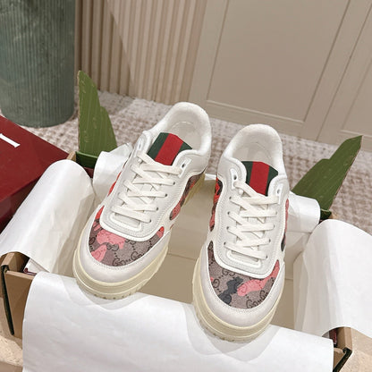 GG Re-Web Sneakers White Black Light Pink Calfskin 584475