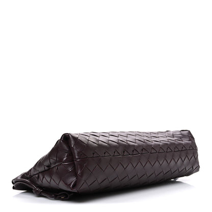Nappa Intrecciato Dustbag Notte Shoulder Bag Dark Barolo Brass