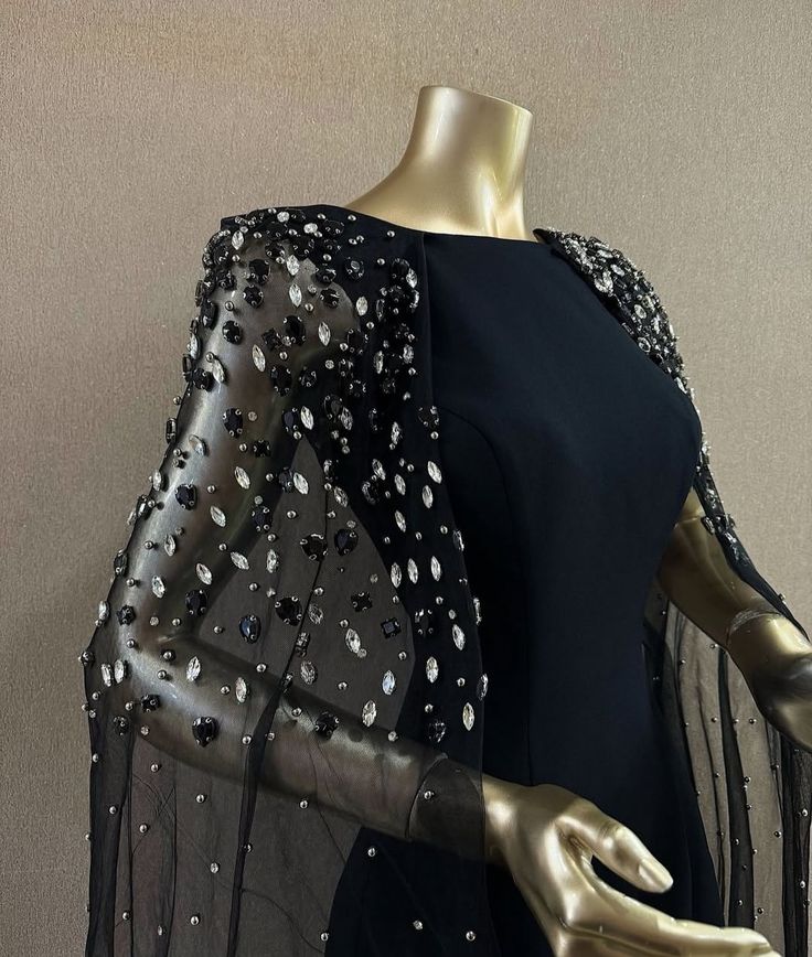 formaldressy-Black exquisite beaded long tulle satin tight prom dress evening dress birthday party dress gh5384