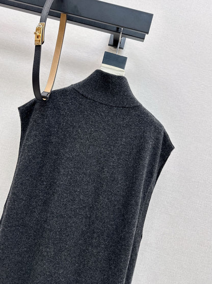 HERMES 25S SLEEVELESS CREW-NECK KNIT DRESS 306