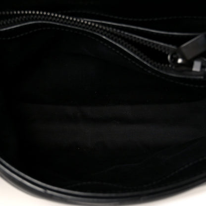 Calfskin Y Quilted Monogram Monochrome Small Loulou Chain Satchel Black