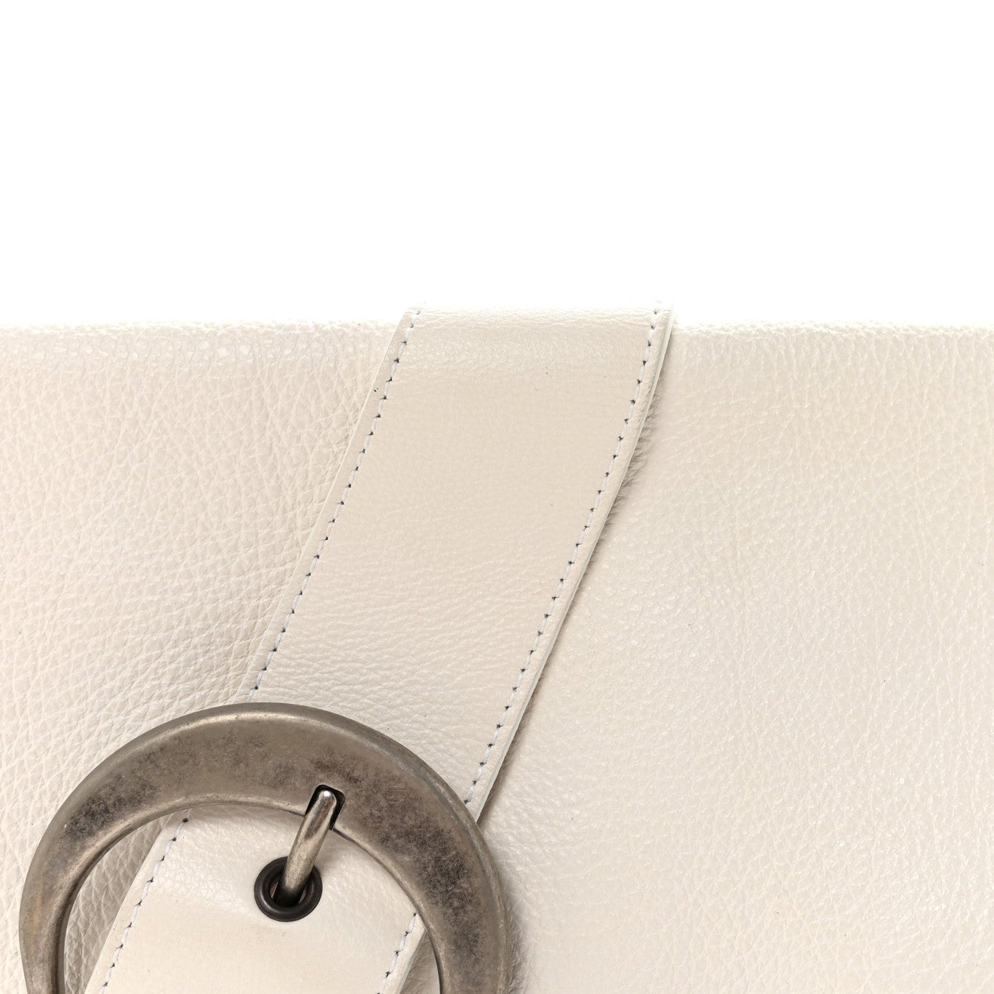 Calfskin Braided Gaucho Double Saddle Bag White