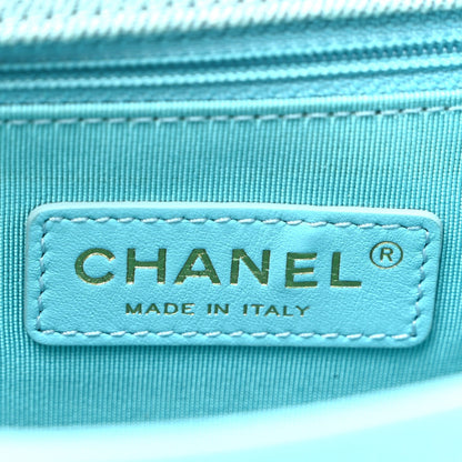 Denim Quilted Small Messenger Flap Neon Blue