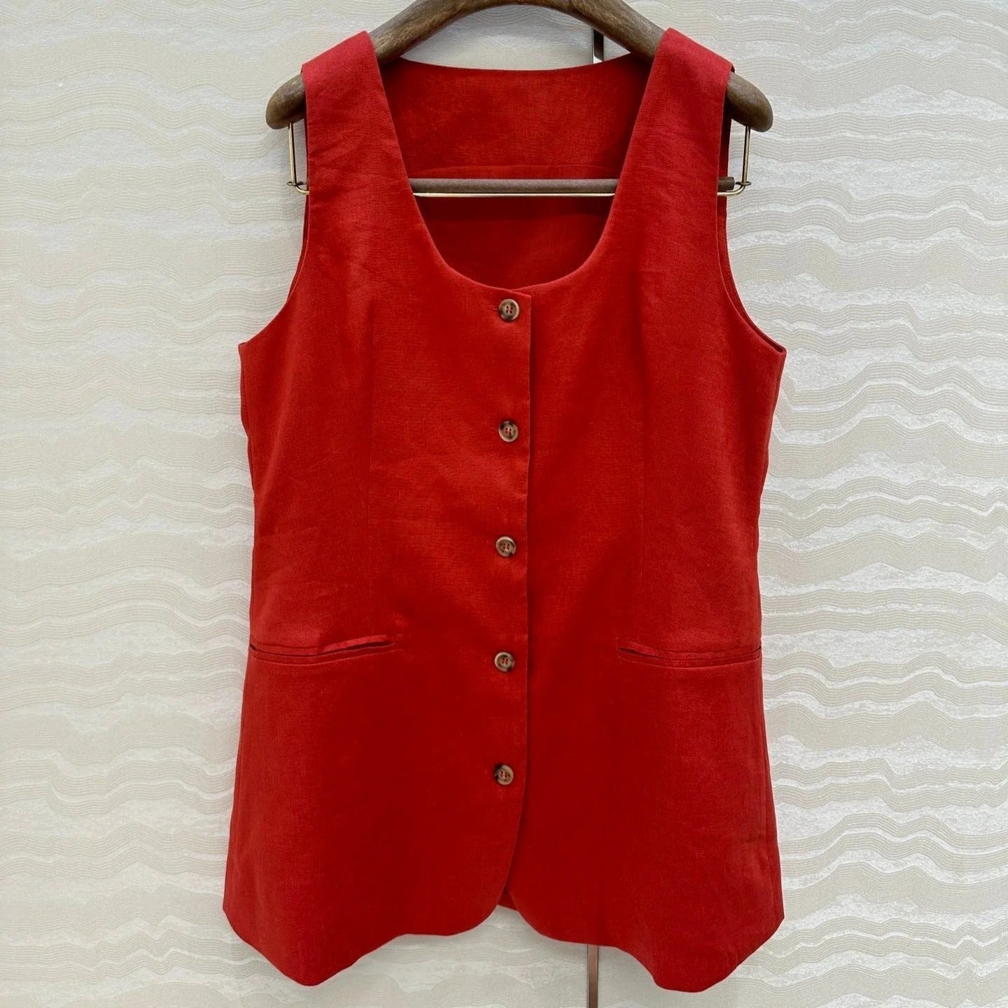 LP SLEEVELESS LINEN BLAZER 272246