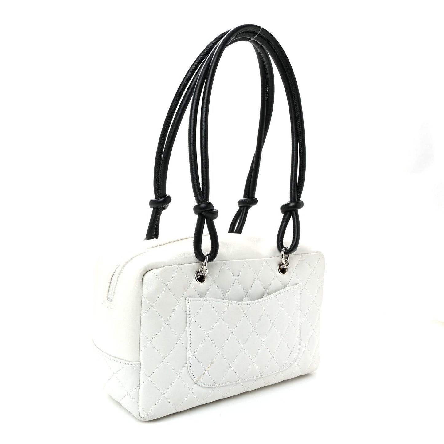 Calfskin Python Quilted Large Cambon Bowler White