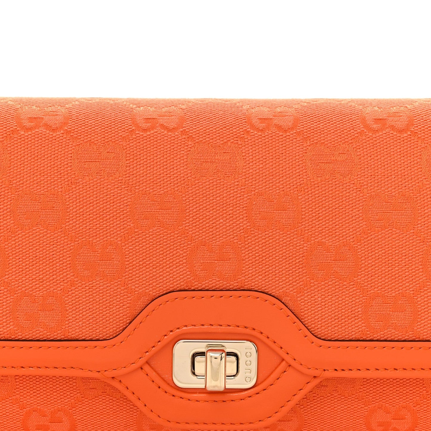 GG Monogram Textured Dollar Calfskin Small Luce Shoulder Bag Orange