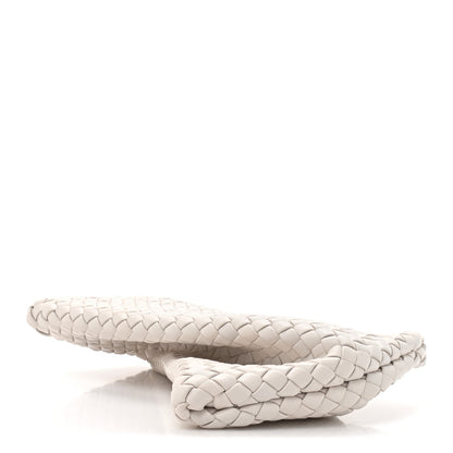 Nappa Intrecciato Crisscross Clutch Chalk