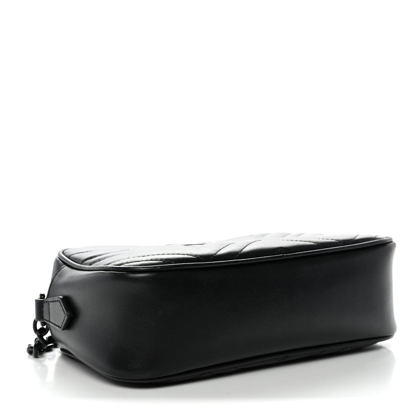 Calfskin Matelasse Monochrome Small GG Marmont Chain Shoulder Bag Black