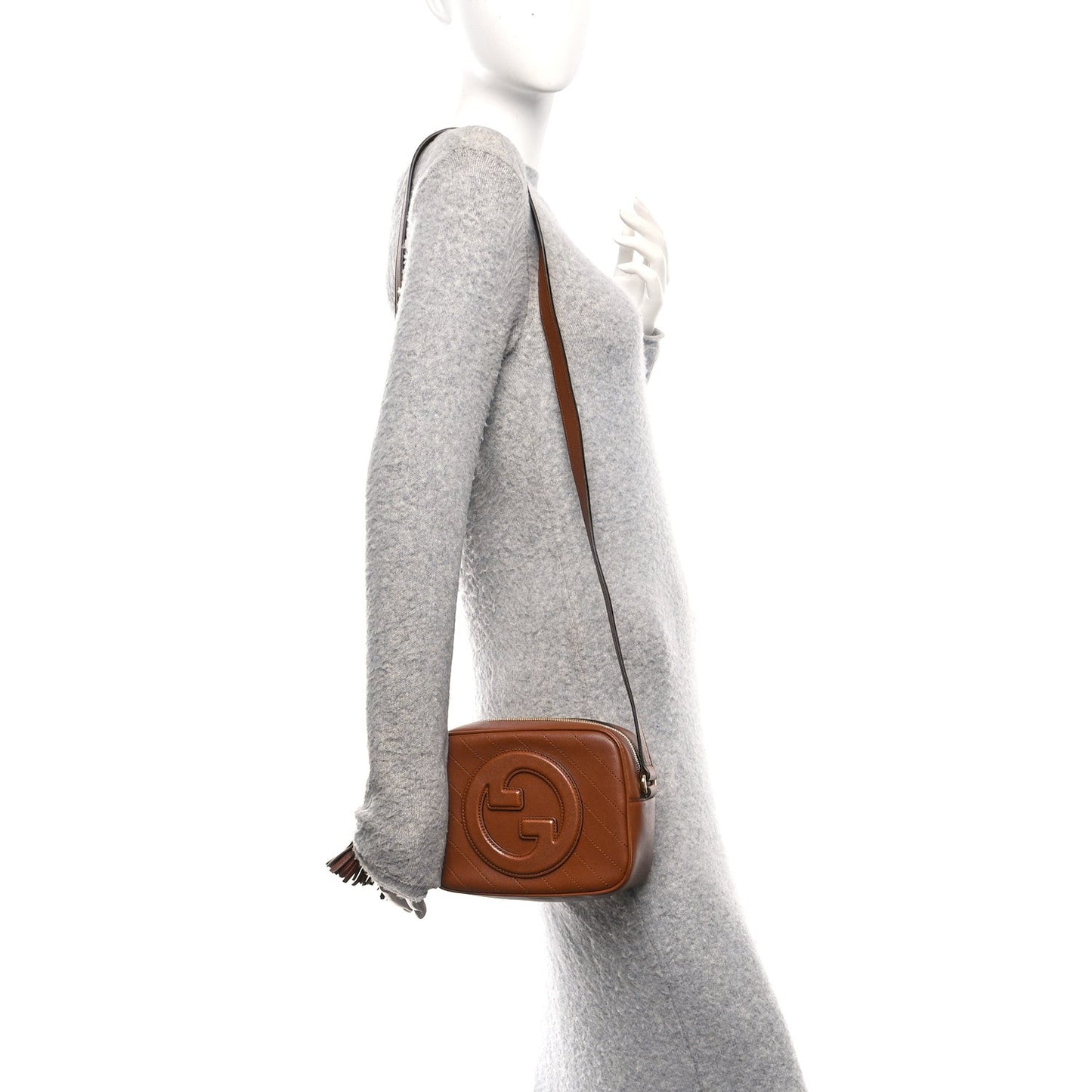 Sakai Be Green Calfskin Diagonal Stitched Small Blondie Shoulder Bag Cuir