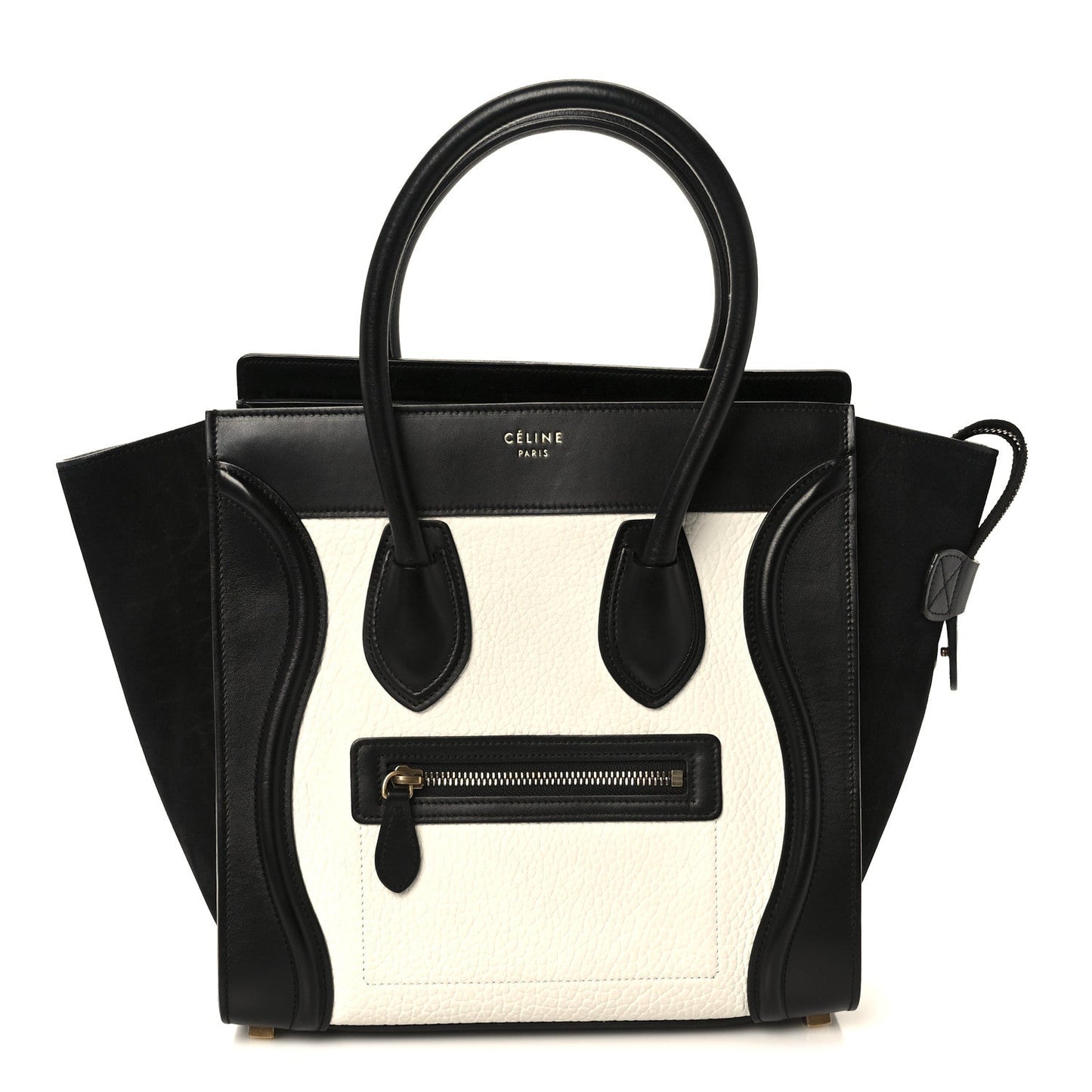 Bullhide Calfskin Micro Bi-Color Luggage Black White