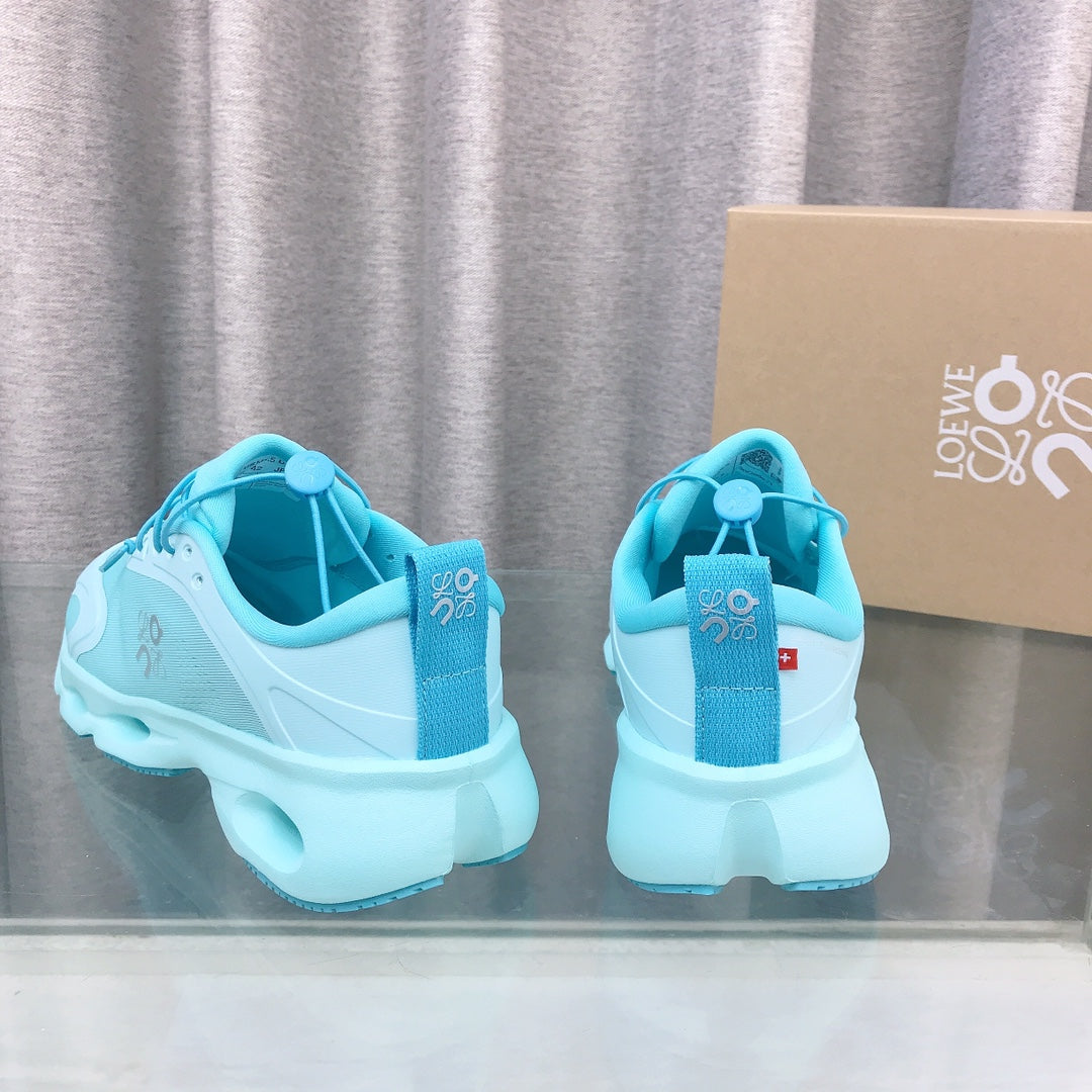 Loewe 2025 x On Cloud Solo Running Sneakers Blue Nylon Calfskin 597427