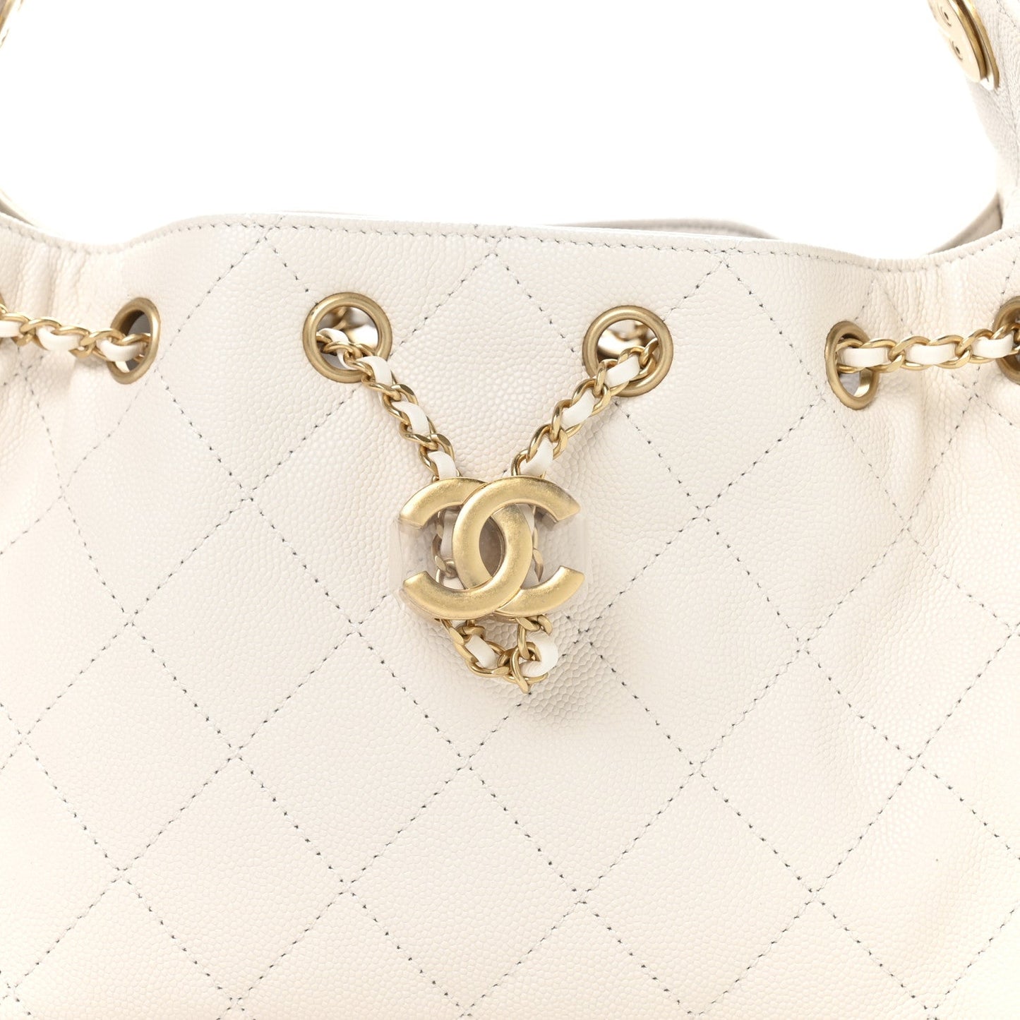 Caviar Quilted Mini Chanel 25 Handbag White
