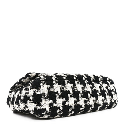 Tweed Quilted Large Chanel 19 Flap Black Ecru White
