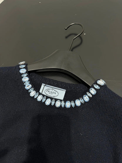 PRADA 25S BEADED CREW NECK SWEATER 313