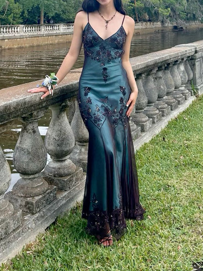 Vintage Prom Dress Evening Party Dress Long Glam Gown      cg25295