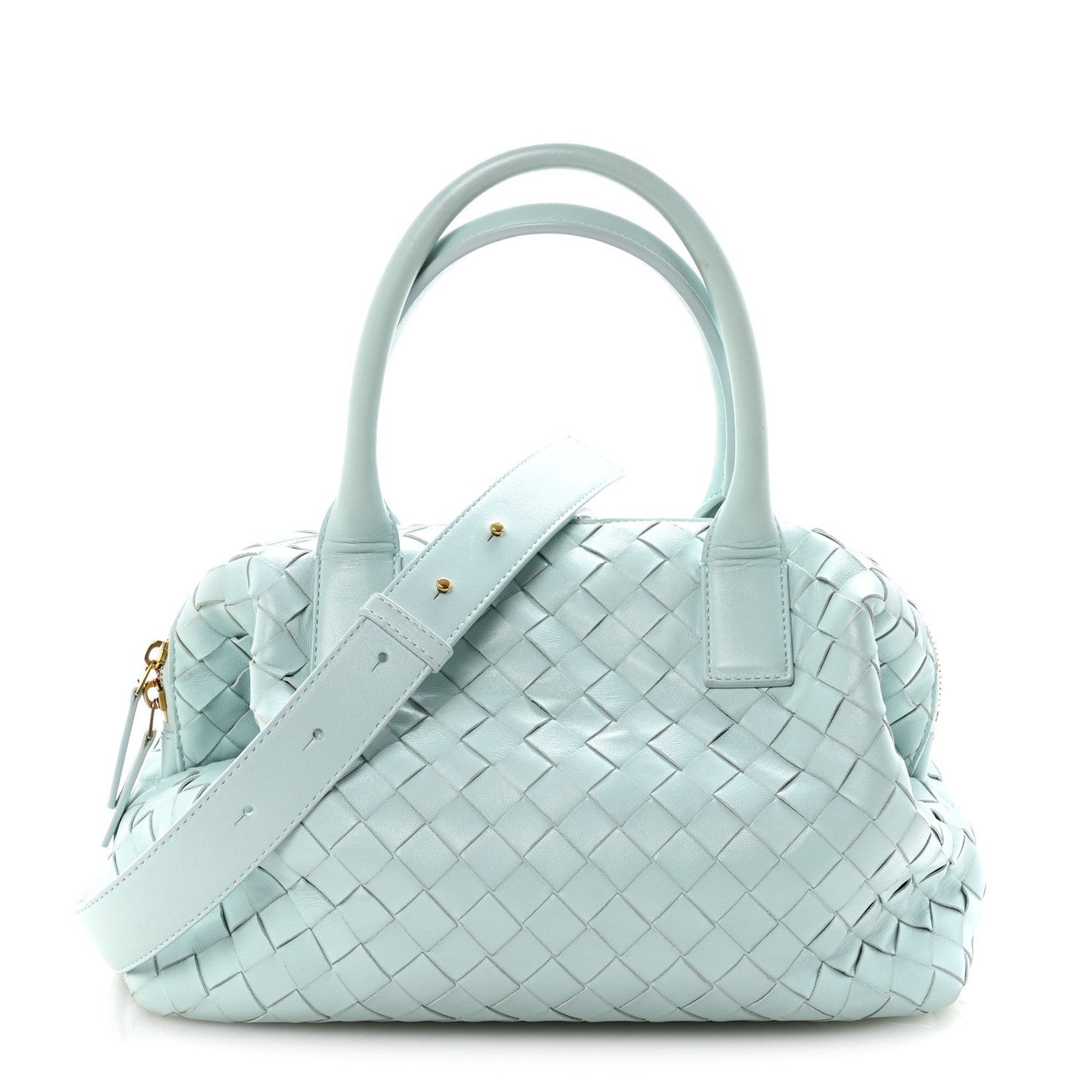 Nappa Intrecciato Bauletto Teal Washed