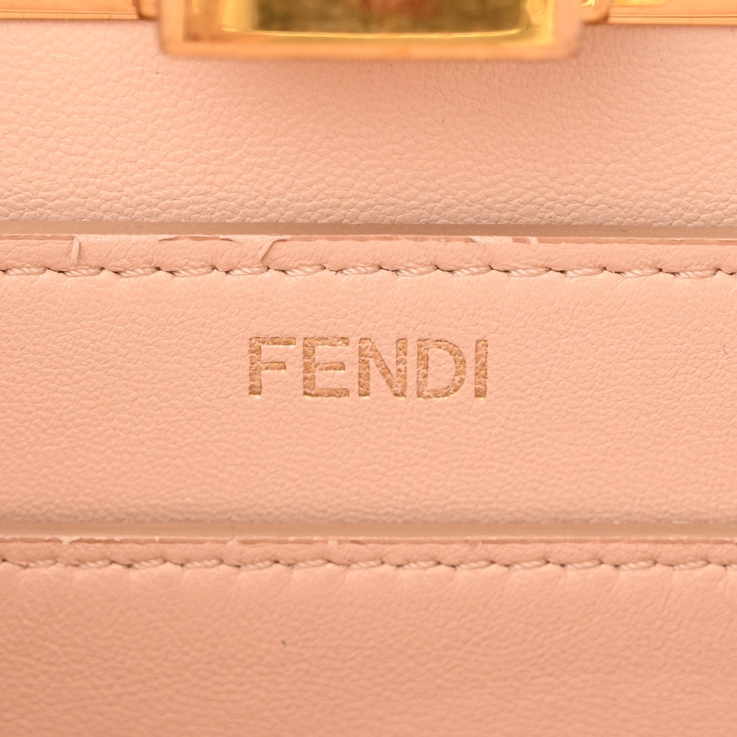 Vitello Seta Nappa Bi-Color Small Peekaboo I SEE U Satchel White Ice Light Rose Tortora