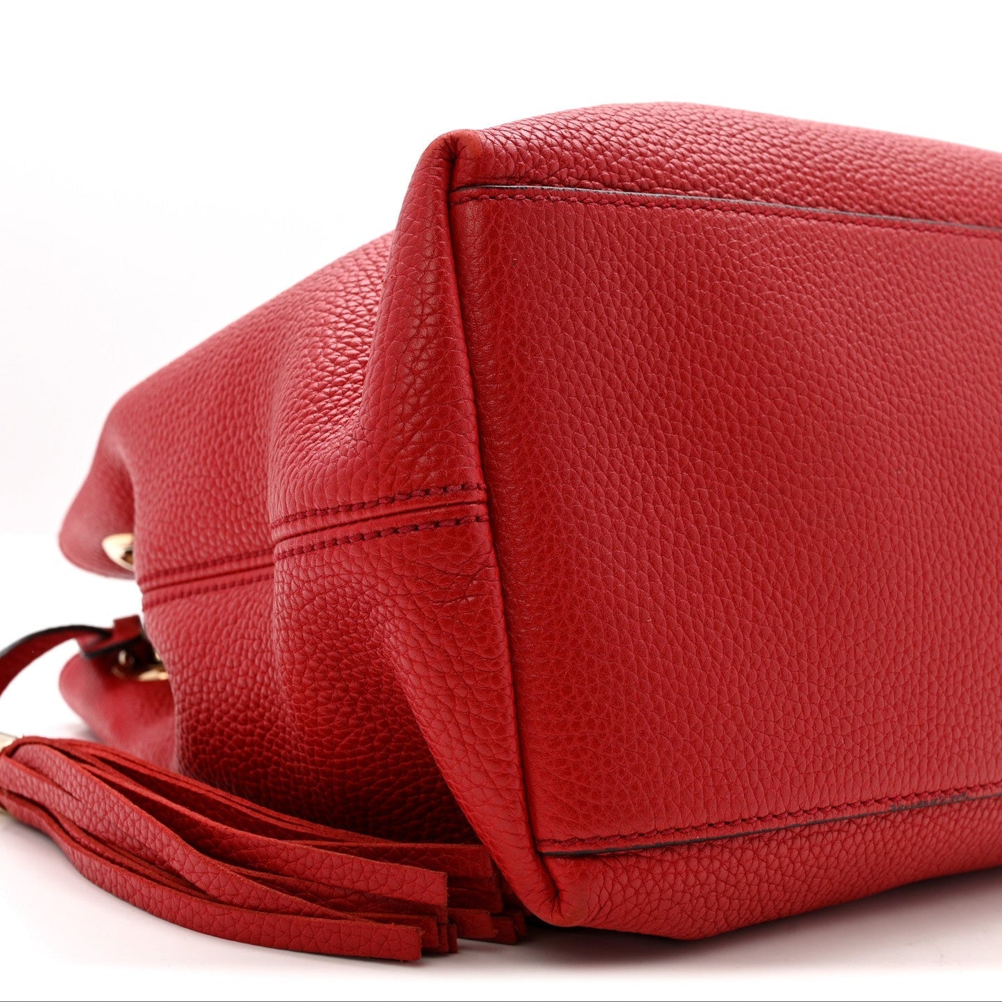 Pebbled Calfskin Medium Soho Chain Shoulder Bag Tabasco Red