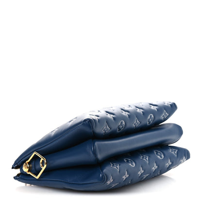Lambskin Embossed Monogram Coussin PM Denim Blue