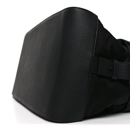 Nylon Calfskin Cut Out Duffle Bag Black