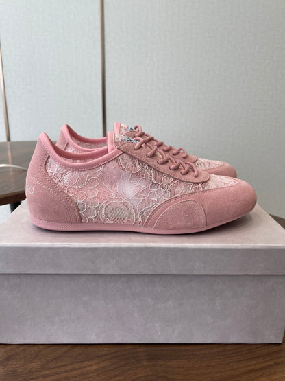 Jimmy Choo Sunny F Sneaker Pink Lace Leather