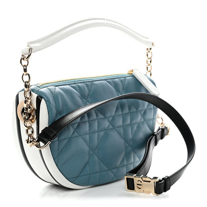 Lambskin Cannage Small Dior Vibe Hobo Bag Cloud Blue