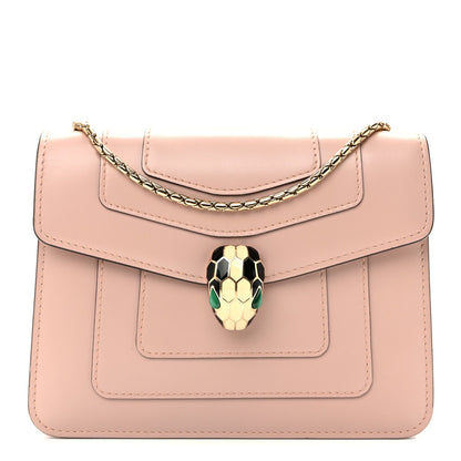 Calfskin Small Serpenti Forever Snake Strap Crossbody Bag Light Pink