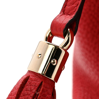 Pebbled Calfskin Medium Soho Chain Shoulder Bag Tabasco Red