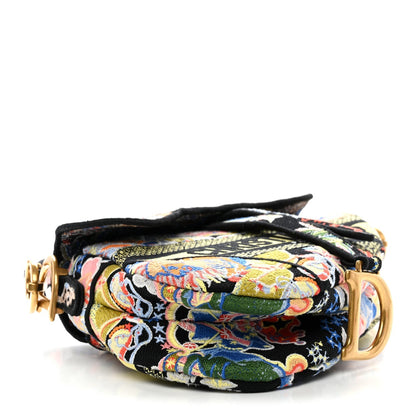 Canvas Embroidered Zodiac Fantastico Saddle Bag Black Multicolor