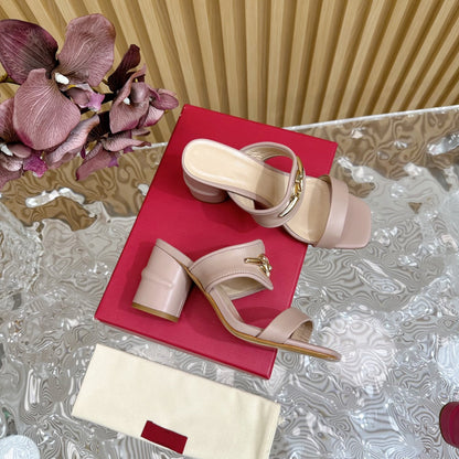 High Heel 70 Sandal The Bold Edition Vlogo Square Toe Rose Cannelle