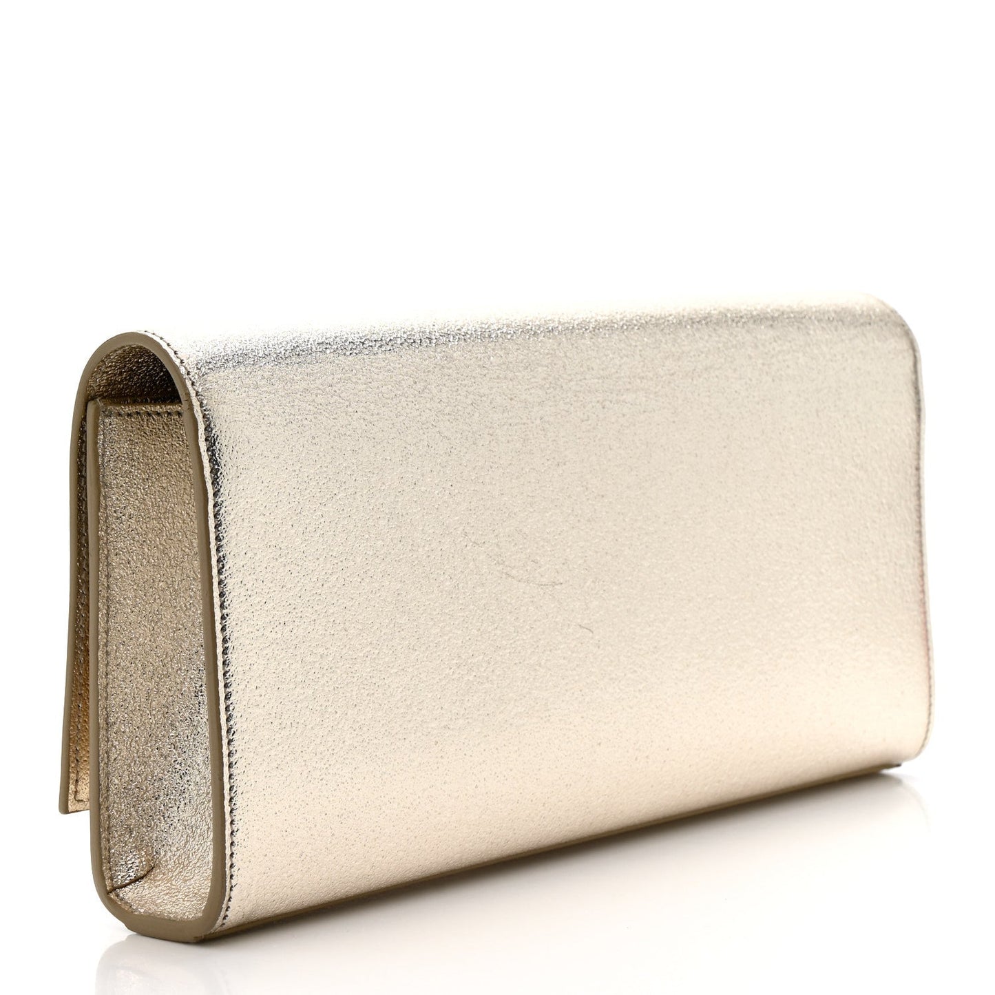 Metallic Textured Calfskin Classic Monogram Cassandre Clutch Pale Gold