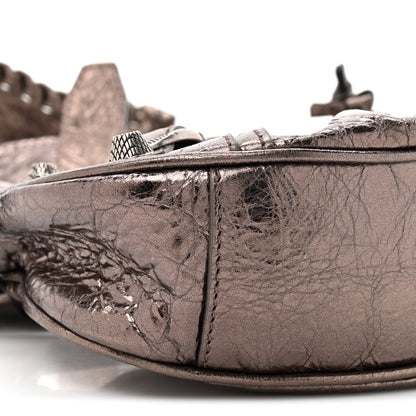 Metallic Agneau Arena Le Cagole Shoulder Bag XS  Dark Bronze