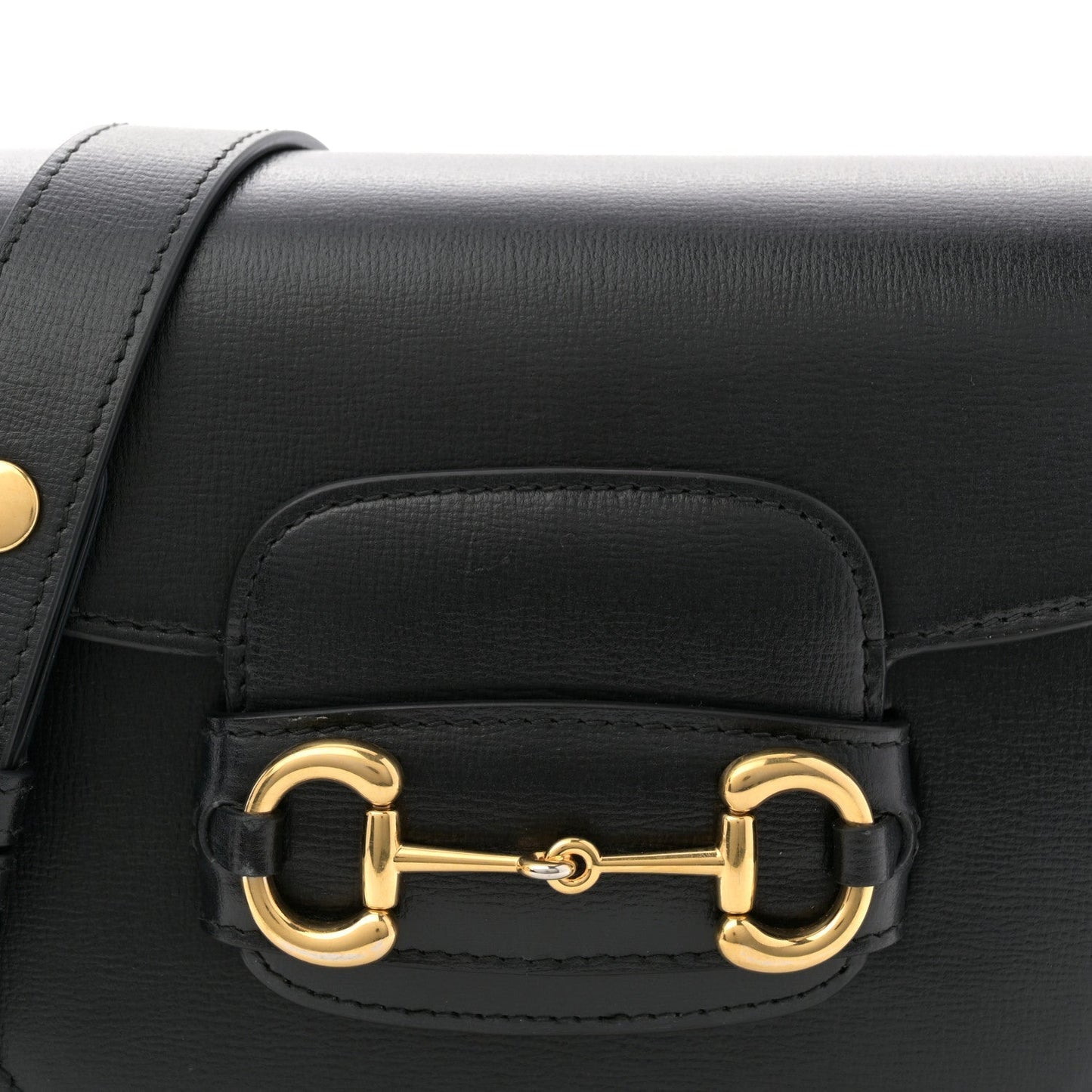 Azalea Calfskin Mini Horsebit 1955 Rounded Shoulder Bag Black